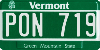 VT license plate PON719