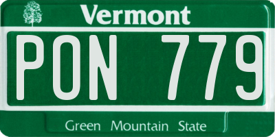 VT license plate PON779