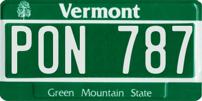 VT license plate PON787