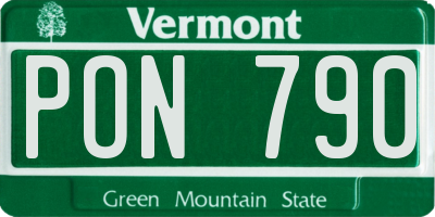 VT license plate PON790