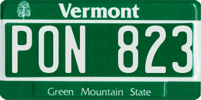 VT license plate PON823