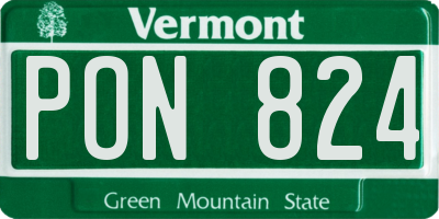 VT license plate PON824