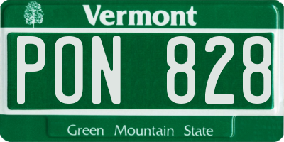 VT license plate PON828