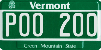 VT license plate POO200