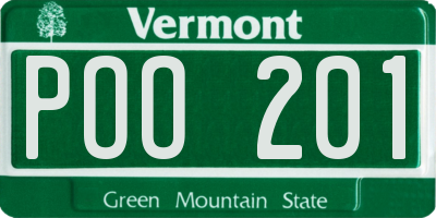 VT license plate POO201
