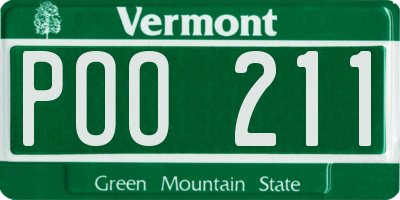 VT license plate POO211