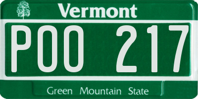 VT license plate POO217