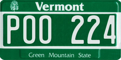 VT license plate POO224