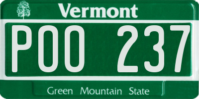 VT license plate POO237