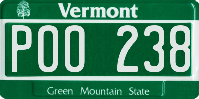 VT license plate POO238