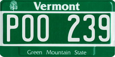 VT license plate POO239