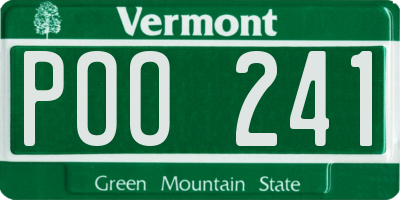 VT license plate POO241