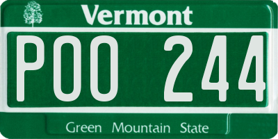VT license plate POO244