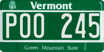 VT license plate POO245