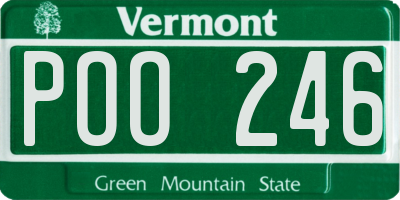 VT license plate POO246