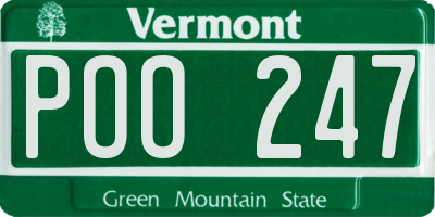 VT license plate POO247