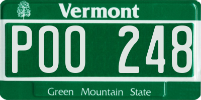 VT license plate POO248