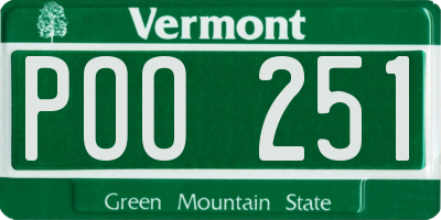 VT license plate POO251