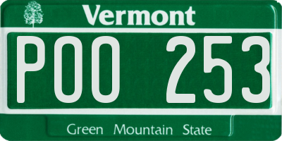 VT license plate POO253