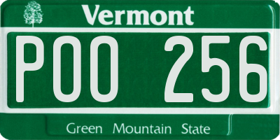 VT license plate POO256