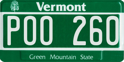 VT license plate POO260