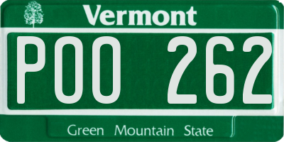 VT license plate POO262