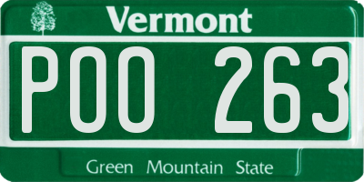 VT license plate POO263
