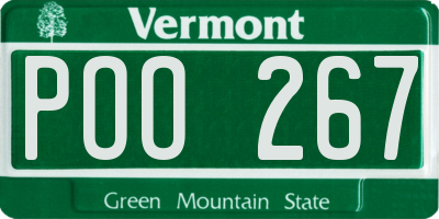 VT license plate POO267