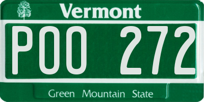 VT license plate POO272