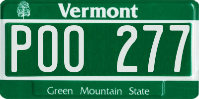VT license plate POO277