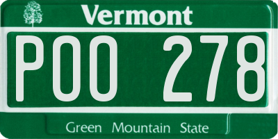 VT license plate POO278