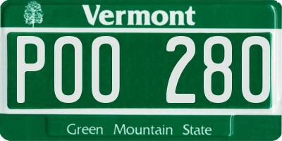 VT license plate POO280
