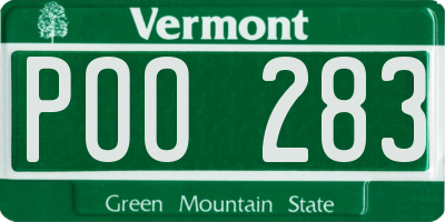 VT license plate POO283