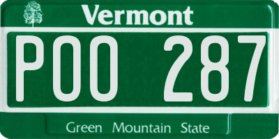 VT license plate POO287
