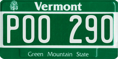 VT license plate POO290