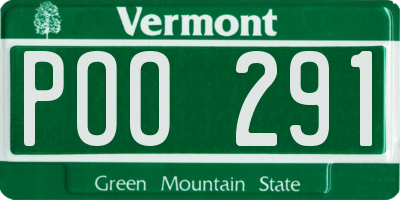VT license plate POO291
