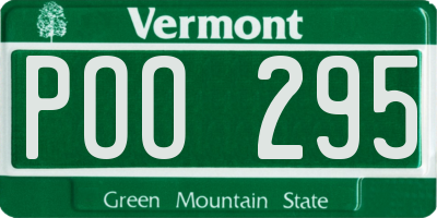 VT license plate POO295
