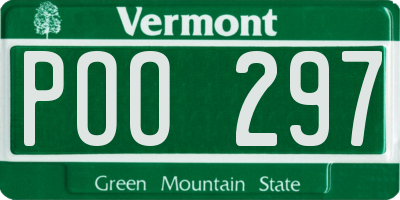 VT license plate POO297