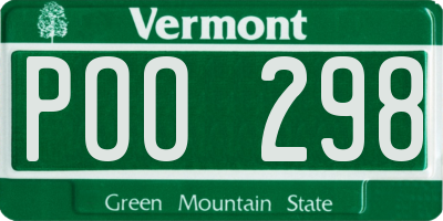 VT license plate POO298