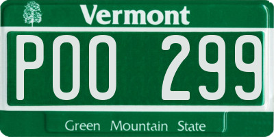 VT license plate POO299