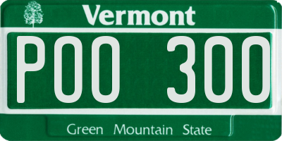 VT license plate POO300