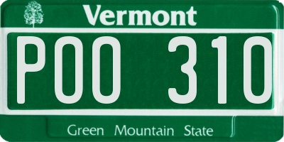 VT license plate POO310