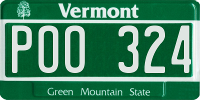 VT license plate POO324