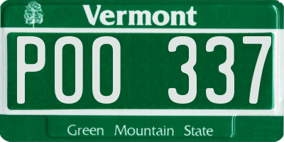 VT license plate POO337