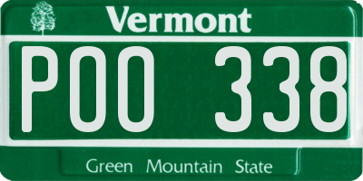 VT license plate POO338