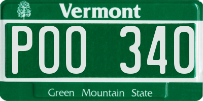 VT license plate POO340