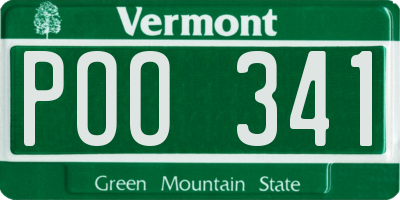 VT license plate POO341