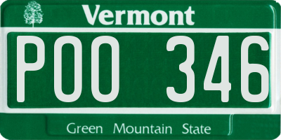 VT license plate POO346