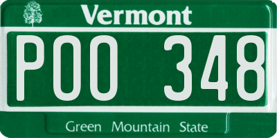 VT license plate POO348