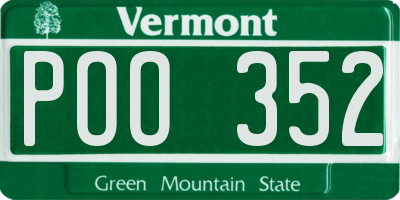 VT license plate POO352